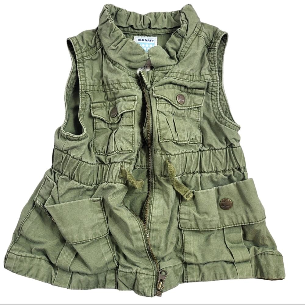 *4/$30* Old Navy Utility Vest Green 18-24M - Picture 1 of 2